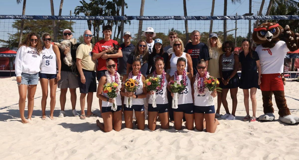 FAU's beach volleyball graduating seniors being recognized for Senior Day on April 12. 